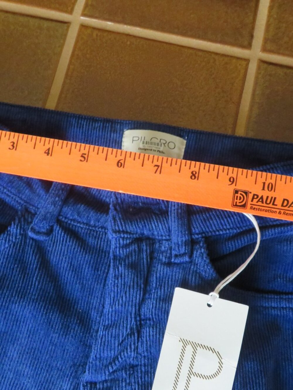 Pilcro Blue The Yaya Mid-Rise Corduroy Crop Flare Jeans Size 26 New with Tags NW - Picture 8 of 11